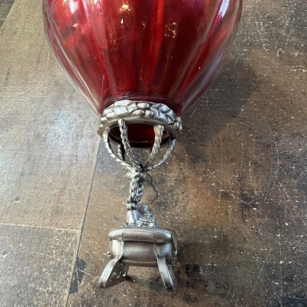 Lenox Santa's Journey Hand Blown Glass Hot Air Balloon Ornament Kirk Stieff 1998